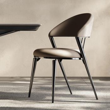設計師餐椅輕奢家用現代簡約意式極簡靠背椅北歐高端網紅餐桌椅子
