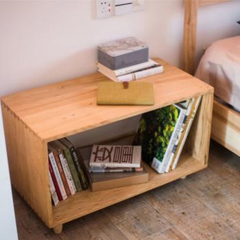 簡易床頭柜迷小你超窄簡約現代木格子北歐ins 全實木小茶幾經濟型