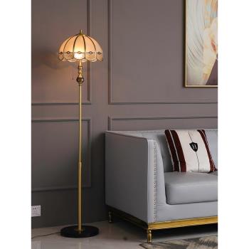 美式臺燈落地燈復古主臥室床頭燈創意歐式客廳沙發邊奢華全銅裝飾