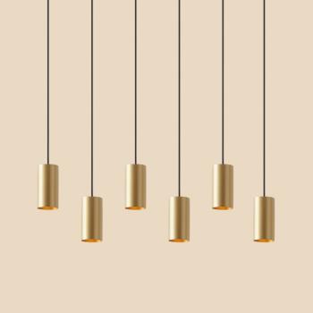 北歐吧臺燈創意個性黃銅三頭餐廳吊燈現代簡約櫥窗臥室床頭小射燈