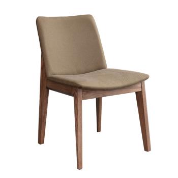 北歐全實木餐椅現代簡約胡桃色靠背椅餐廳椅子酒店餐廳樣板房家具