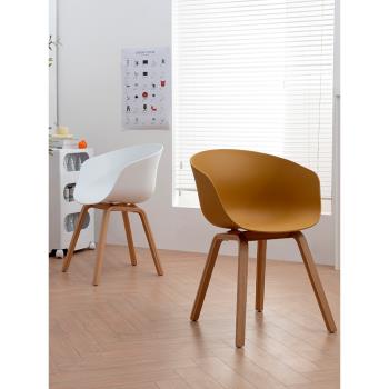 北歐靠背實木網紅餐椅簡約設計師咖啡廳創意扶手家用書桌電腦椅子