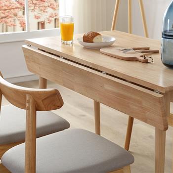 餐桌家用小戶型北歐全實木飯桌折疊桌椅組合長方形桌現代簡約桌子