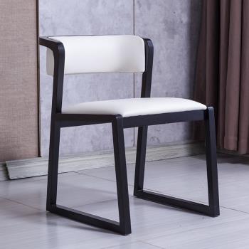 椅子現代簡約餐椅靠背椅實木家用酒店餐廳帶扶手辦公北歐中式凳子