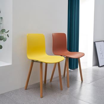 北歐簡約網紅餐椅休閑時尚簡約家用加厚塑料椅子靠背椅休閑洽談椅