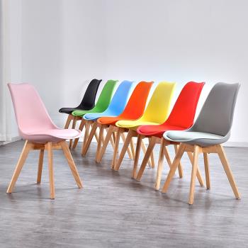 北歐餐椅實木現代簡約布藝餐廳椅子家用凳靠背書桌洽談ins網紅椅