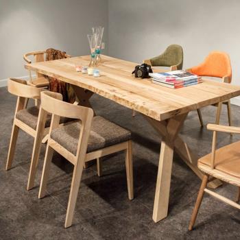 北歐全實木餐桌椅組合現代簡約小戶型4人6長方形家用餐廳吃飯桌子