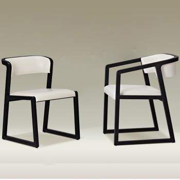 現代簡約時尚餐椅創意北歐休閑椅子書房椅餐廳樣板房酒店實木餐椅