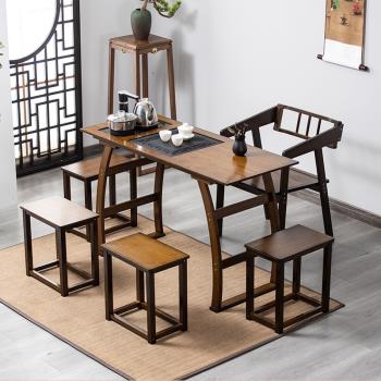 新中式茶桌椅組合非實木泡茶臺茶具套裝一體家用辦公室茶幾茶藝桌