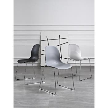 輕奢北歐餐椅塑料家用椅子現代簡約網紅ins風凳子靠背加厚餐桌椅