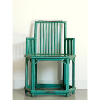 新中式家具實木圈椅太師椅仿古禪椅做舊茶椅椅子扶手椅六角梳背椅