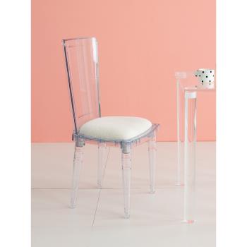 北歐現代簡約網紅ins餐椅家用成人透明亞克力輕奢靠背設計師椅子