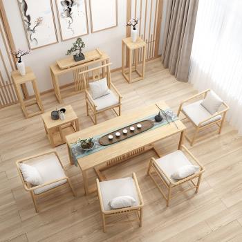 茶幾實木茶桌椅組合簡約現代新中式陽臺禪意泡茶桌家用功夫長茶臺