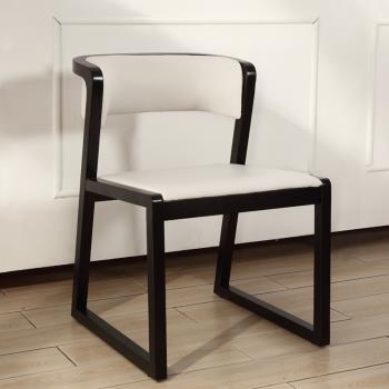 北歐實木餐椅 現代簡約家用皮藝布藝餐椅設計師椅子酒店咖啡椅