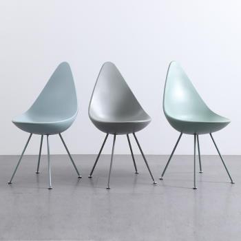 北歐塑料水滴餐椅設計師靠背成人家用輕奢椅子簡約奶茶店咖啡椅凳