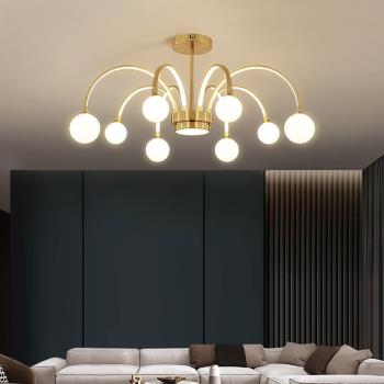 客廳吊燈極簡創意2022年新款現代簡約金色餐廳燈北歐風格臥室燈具