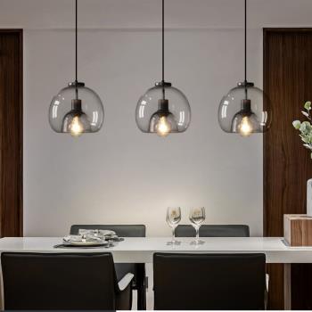 北歐現代簡約餐廳三頭吊燈創意個性臥室床頭小吊燈玻璃餐桌吧臺燈
