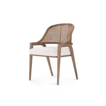北歐實木藤編餐椅新中式創意民宿咖啡廳靠背椅設計師款酒店餐廳椅