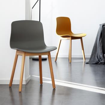 北歐實木餐椅簡約現代小戶型家用靠背椅丹麥設計師休閑咖啡洽談椅
