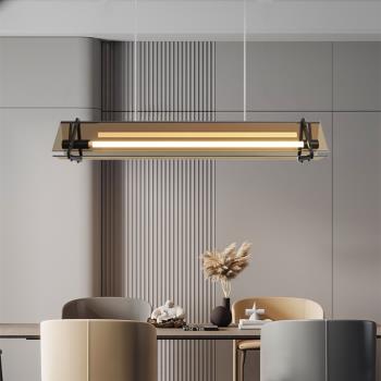 餐廳吊燈現代簡約餐桌吧臺燈北歐設計師輕奢工業風創意長條玻璃燈
