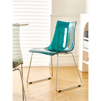 北歐透明椅子設計師家用舒服亞克力靠背餐椅梳妝凳簡約網紅餐廳椅