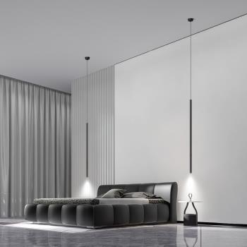 床頭吊燈現代簡約北歐極簡臥室氛圍小吊線燈新款創意電視背景墻燈