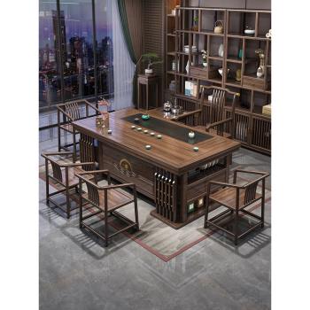 辦公室茶幾茶具套裝一體家用新中式實木茶桌椅組合客廳功夫泡茶臺