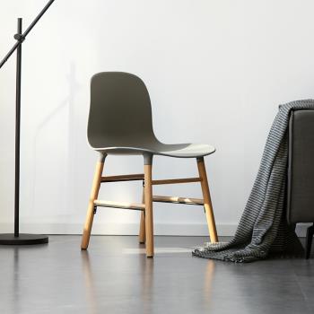 北歐簡約餐椅小戶型丹麥現代創意實木家用靠背椅設計師洽談書桌椅