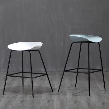 梵辰特價現代簡約北歐鐵藝組裝白色創意吧椅吧凳設計師高腳酒吧椅