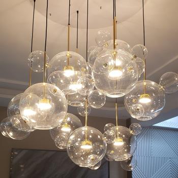 透明泡泡米奇玻璃圓球客廳餐廳臥室北歐后現代簡約創意床個性吊燈