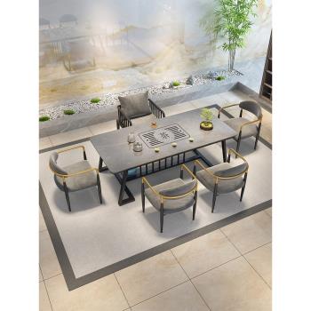 茶桌椅組合辦公家用現代簡約新中式陽臺小茶臺一體輕奢巖板泡茶桌