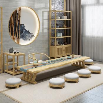 日式實木榻榻米茶桌椅組合家用茶幾新中式坐地簡約現代禪意矮桌