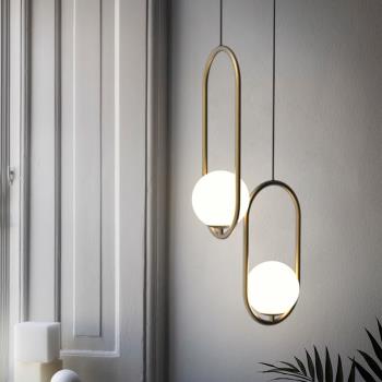 北歐設計師吊燈創意個性酒吧臺餐廳臥室床頭燈單頭玻璃簡約小吊燈