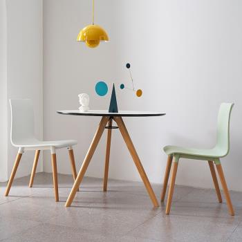 北歐餐椅ins簡約家用塑料靠背椅子小戶型餐廳創意設計師網紅凳子