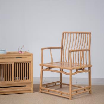 新中式榆木椅 子家具實木餐桌椅 喝茶打坐禪意椅