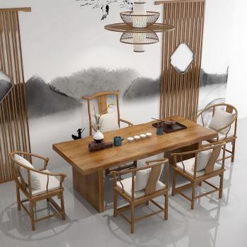 泡茶桌家用新中式功夫茶桌椅組合實木茶幾簡約現代喝茶小茶臺禪意