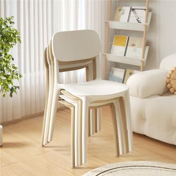 北歐塑料椅子家用加厚靠背凳子成人書桌椅餐廳餐椅現代簡約休閑椅