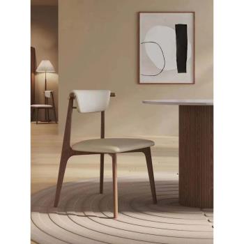 北歐設計師實木餐椅輕奢現代簡約原木咖啡廳休閑家用餐廳靠背椅子