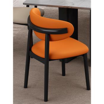 現代簡約實木餐椅北歐設計師椅子客廳椅子洽談靠背椅家用餐廳書椅