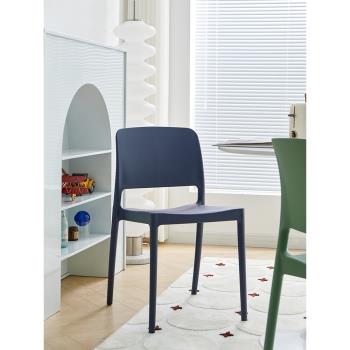 北歐輕奢高級餐椅塑料加厚餐桌椅靠背椅現代簡約家用成人書桌椅子