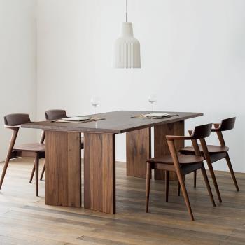 北歐實木家用餐桌客廳會議桌長桌現代簡約原木辦公桌方形設計師長