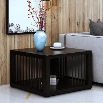 新中式角幾實木黑色茶幾簡約現代正方形沙發邊幾北歐客廳方幾輕奢