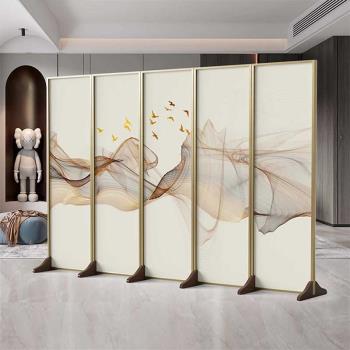 新中式屏風隔斷客廳輕奢簡約現代酒店大廳折疊移動實木辦公室折屏