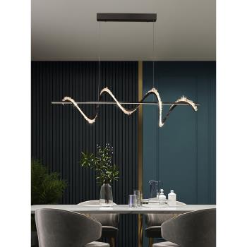 現代簡約餐廳吊燈輕奢天然水晶原石設計師北歐極簡創意吧臺茶室燈