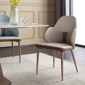 墨蘭紫餐椅現代簡約輕奢網紅鐵藝家用北歐椅子靠背2022新款家用