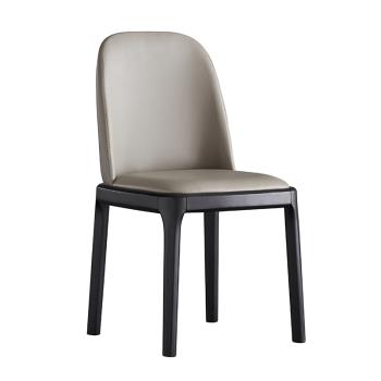 北歐實木餐椅家用磨砂皮ins網紅椅子咖啡椅現代簡約設計師靠背椅