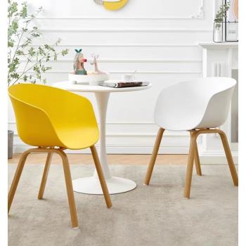 塑料家用輕奢北歐現代簡約休閑餐廳靠背椅化妝椅餐桌書桌網紅椅子