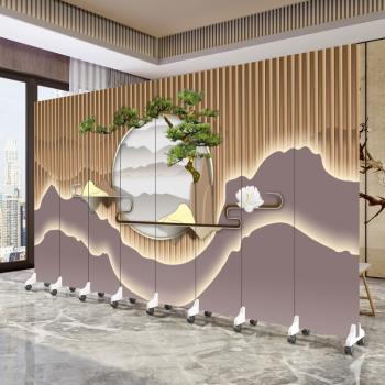 新中式屏風隔斷客廳餐廳酒店遮擋墻辦公室簡約現代折疊可移動折屏