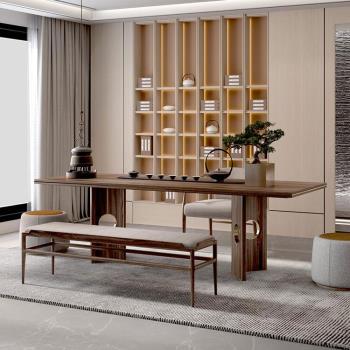 新中式實木茶桌椅組合禪意功夫茶臺茶藝桌辦公室泡茶桌茶室家具