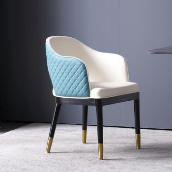 極簡輕奢餐椅現代簡約凳子靠背軟包椅創意樣板房設計師餐椅子北歐